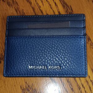*Price Drop* New Michael Kors Cooper tall card case, leather, navy